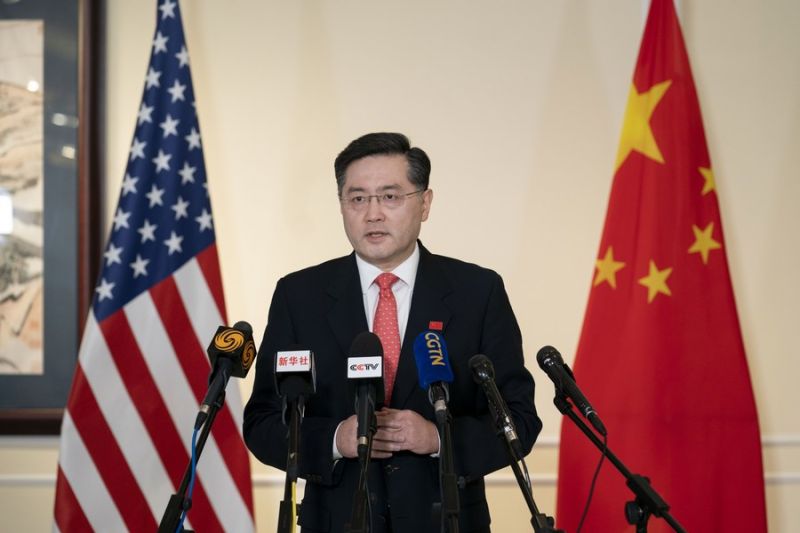 Qin Gang menyatakan kesediaan Tiongkok bergabung dengan komunitas internasional untuk mendorong dialog dan konsultasi demi terciptanya keamanan bersama